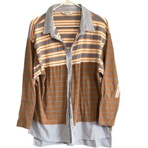 DAVI & DANI Orange and White Striped Top